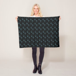 Elegant Modern Blauw Hartjes en Sleutels Patroon | Fleece Deken