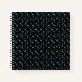 Elegant Modern Blauw Hartjes en Sleutels Patroon | Notitieboek