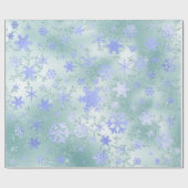 Elegant modern blauw kerstsnowflake Patroon Cadeaupapier (Vlak)