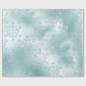 Elegant modern blauw kerstsnowflake Patroon Cadeaupapier (Vlak)