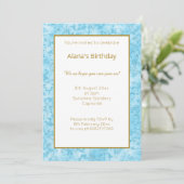 ELEGANT MODERN BLAUW MARBLE GLITTER SIMPEL KAART (Staand voorkant)