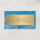 Elegant modern blauw marmer Gold Visitekaartje (Achterkant)