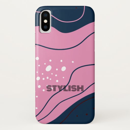 Elegant & modern blauw & roze Case-Mate iPhone case (Achterkant)