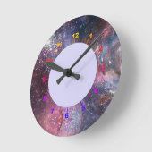 Elegant modern blauw roze ruimtelandschap ronde klok (Hoek)
