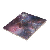 Elegant modern blauw roze ruimtelandschap tegeltje (Zijkant)