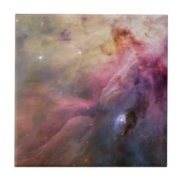 Elegant modern blauw roze ruimtelandschap tegeltje