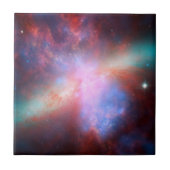 Elegant modern blauw ruimtelandschap tegeltje (Voorkant)