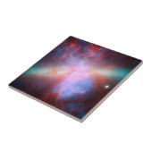 Elegant modern blauw ruimtelandschap tegeltje (Zijkant)