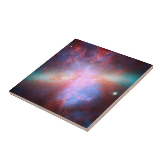 Elegant modern blauw ruimtelandschap tegeltje (Zijkant)