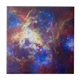 Elegant modern blauw ruimtelandschap tegeltje