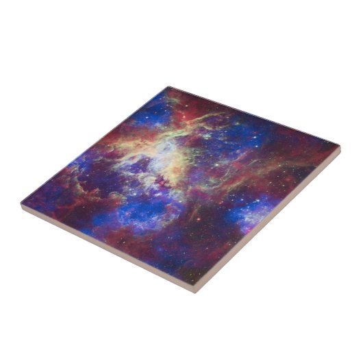 Elegant modern blauw ruimtelandschap tegeltje (Zijkant)