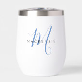 Elegant modern blauw Script-monogram (Voorkant)