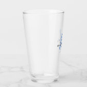 Elegant modern blauw Script-monogram Glas (Rechts)