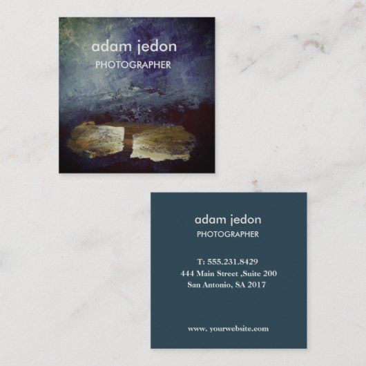 Elegant modern blauw vierkant Visitekaartje (Voorkant / Achterkant)