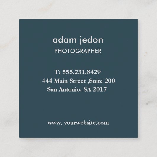 Elegant modern blauw vierkant Visitekaartje (Achterkant)