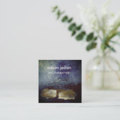 Elegant modern blauw vierkant Visitekaartje (Staand voorkant)