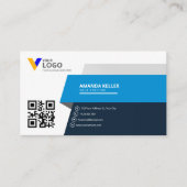 Elegant modern blauw Visitekaartje (Voorkant)