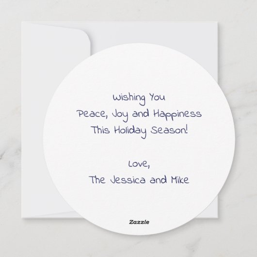 Elegant Modern Blauw Vrede Gouden Ster Feestdagenkaart (Achterkant)