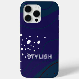 Elegant & Modern Blauw & Wit iPhone 15 Pro Max Hoesje
