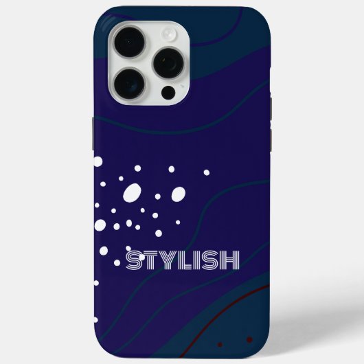 Elegant & Modern Blauw & Wit Case-Mate iPhone Case (Achterkant)