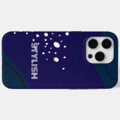 Elegant & Modern Blauw & Wit Case-Mate iPhone Case (Achterkant (horizontaal))