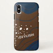 Elegant  & Modern Blauw & Wit  Case-Mate iPhone Case (Achterkant)
