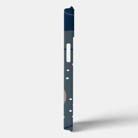 Elegant & Modern Blauw & Wit Case-Mate iPhone Case (Achterkant / Rechts)