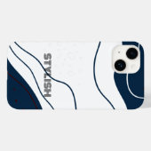 Elegant & Modern Blauw & Wit Case-Mate iPhone Case (Achterkant (horizontaal))