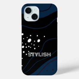 Elegant & Modern Blauw & Wit iPhone 15 Case