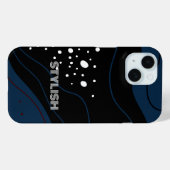 Elegant & Modern Blauw & Wit Case-Mate iPhone Case (Achterkant (horizontaal))