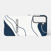 Elegant & Modern Blauw & Wit Samsung Galaxy Hoesje (Achterkant horizontaal)