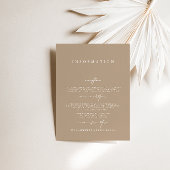 Elegant Modern Bleek Taupe Wedding Enclosure Kaart