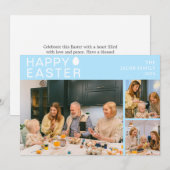 Elegant Modern Blessing Pasen Familie 3 foto Feestdagenkaart (Voorkant / Achterkant)