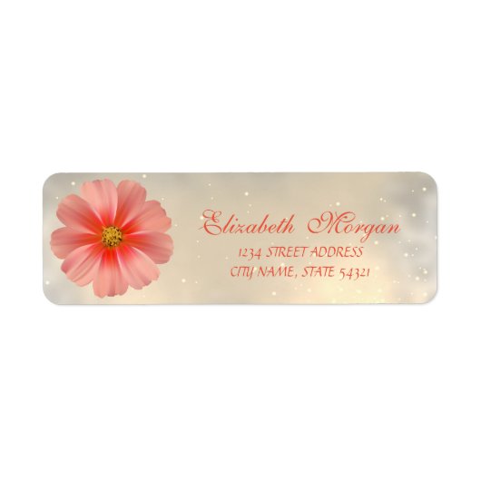 Elegant Modern Bloem Adres Etiket (Voorkant)
