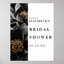 Elegant modern bloem bruids douche welkom bord