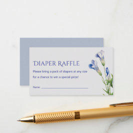 Elegant modern bloemenblauw baby shower informatiekaartje