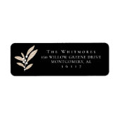 Elegant modern bloemig wit cranberryblad ontwerp etiket (Voorkant)