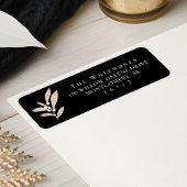 Elegant modern bloemig wit cranberryblad ontwerp etiket