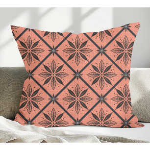 Elegant modern bloemmotief zalm kussen