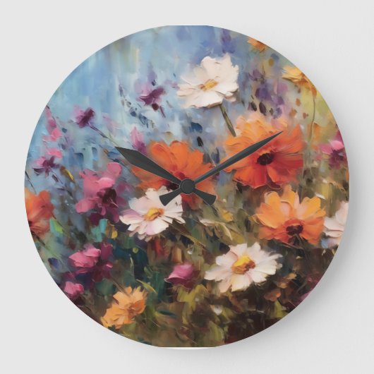 Elegant modern bloemthema grote klok (Voorkant)