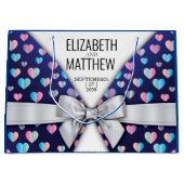 Elegant modern blok- en hartspetselontwerp groot cadeauzakje (Voorkant)