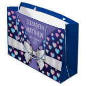 Elegant modern blok- en hartspetselontwerp groot cadeauzakje (Achterkant Gekanteld)