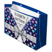 Elegant modern blok- en hartspetselontwerp groot cadeauzakje (Voorkant Gekanteld)