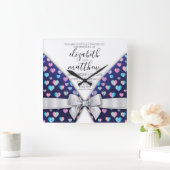 Elegant modern blok- en hartspetselontwerp vierkante klok (Huis)