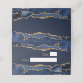 Elegant & Modern Blue and Gold Agate  Plaatskaartje (Buitenkant ongevouwen)