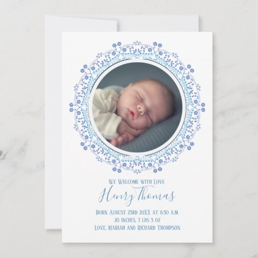 Elegant modern Blue Baby Simple Sweet (Voorkant)