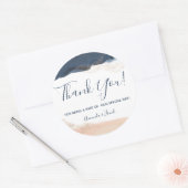 Elegant Modern Blue Blush Pink Bedankt Ronde Sticker (Envelop)