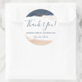 Elegant Modern Blue Blush Pink Bedankt Ronde Sticker (Tas)