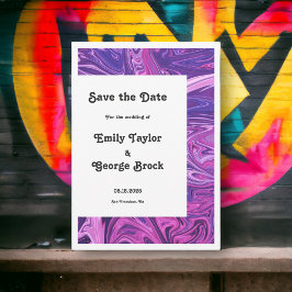 Elegant Modern Blue Galaxy Abstract Art Wedding Save The Date