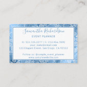 Elegant Modern Blue Girly Visitekaartje (Achterkant)